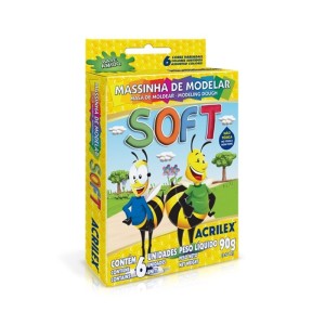 MASSINHA MODELAR SOFT ACRILEX 6UN 90G 8,5CMX1CMX10,5CM 073160000