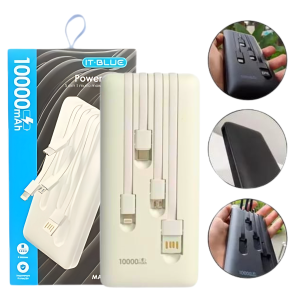 CARREGADOR PORTATIL POWER BANK 10.000maH - IT BLUE