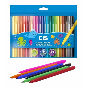 CANETINHA ESCOLAR HIDROGRÁFICA 24 CORES - CIS