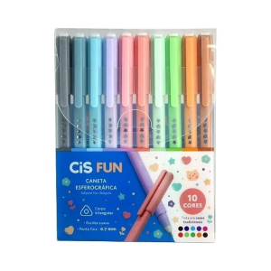 CANETA ESFEROGRÁFICA CIS FUN 10 CORES