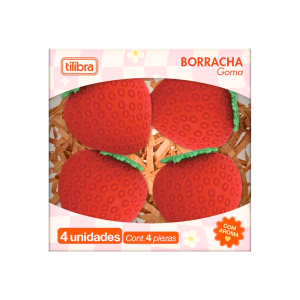 Borracha Morango com Cheirinho 4 Unidades - TILIBRA