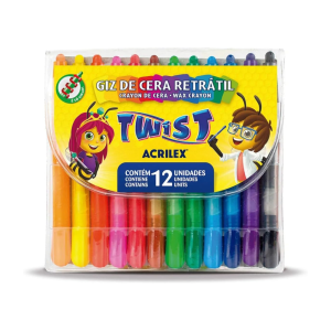 Giz de Cera Retrátil 12 Cores - Acrilex